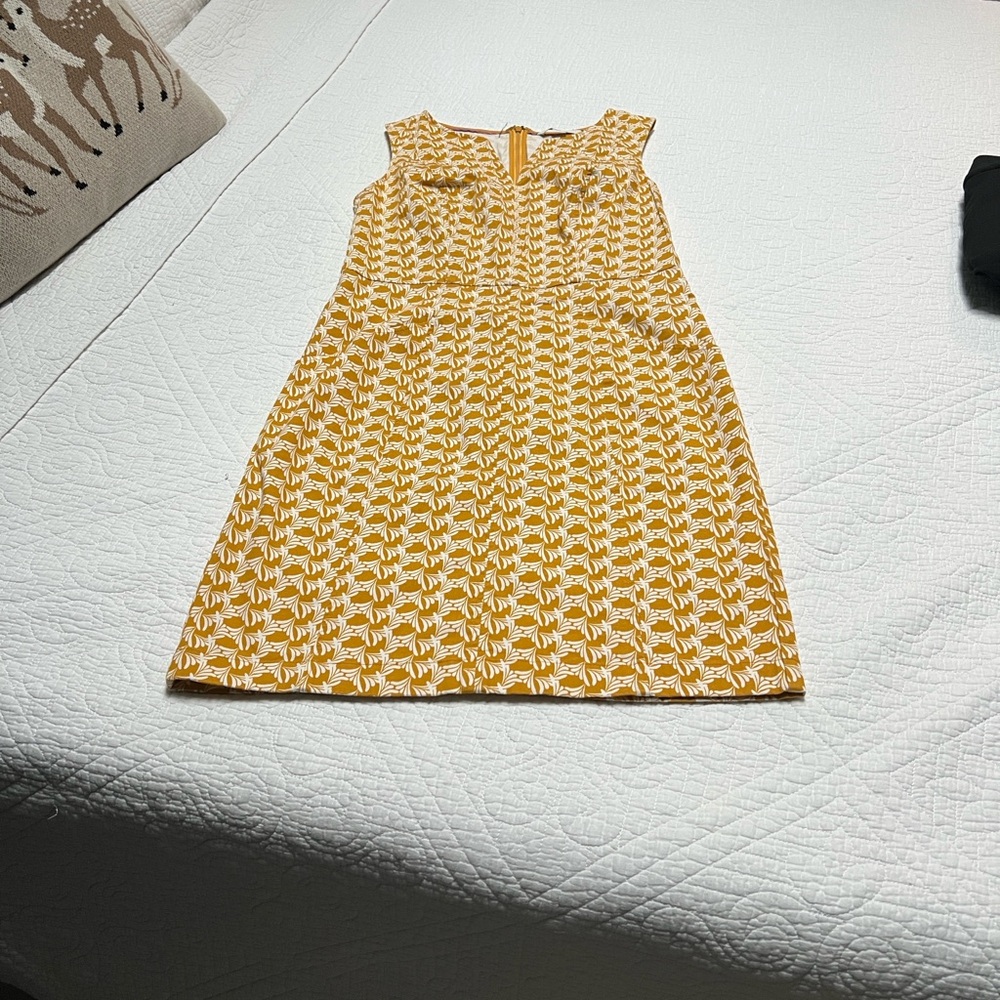 NWT Boden Mustard Yellow White Shift Dress…
